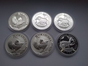 srebro 1 oz uncja kokkaburra słoń somalijski