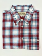 Koszula Mauro Lesandro XL bawełna 100% biała czerwona granatowa kratka