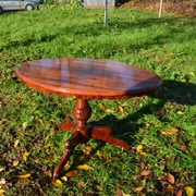 Stolik elipsa, na trójdzielnej nodze , ANTYK