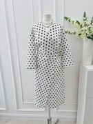 Elegancka sukienka w groszki złoty łańcuszek nowa 42 XL 