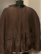 ZARA kurtka bomberka biker ramoneska narzutka oversize czekoladowy brąz