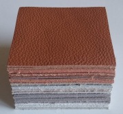 Skóra Kwadrat 8 x 8 cm (30 sztuk) Licowa Włoska Brązy Biel (38)