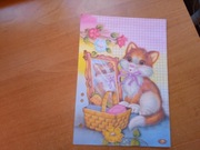 Karteczki do segregatora kartka A5 do albumu kot kotek z kokardą