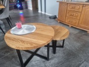 Stolik kawowy okrągły loft fi 60cm