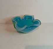 Miska, panterka szklana, turkus, lazur, Murano