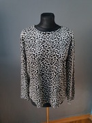 Bluza bluzka w panterkę welur? Ok. L/40 beżowa