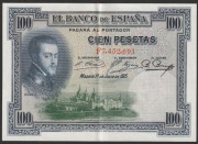 Hiszpania 100 peset 1925 - król Filip II  - stan 2