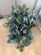 Wiązanka stroik kompozycja nagrobna kwiaty piankowe