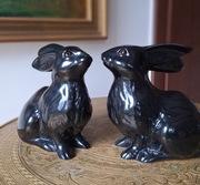 Zające ceramiczne vintage unikat zające porcelanowe