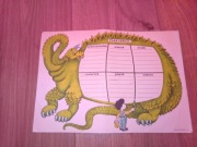 Plan Lekcji szkolny A4 duży Smok ze smokiem PRL Vintage