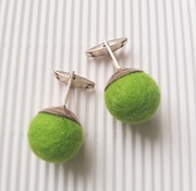 Srebrne spinki do mankietów z filcem