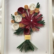 Obraz bukiet kwiatów; prezent dla kobiet; quilling