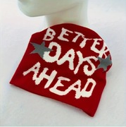 Czapka z motywem "Better Days Ahead", ciepła czapka zimowa w stylu Y2K