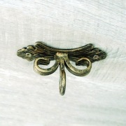 Wieszak Hak Uchwyt sufitowy kuty na doniczkę - Czarny + Złota Patyna (W25)