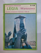 Legia Warszawa runda jesienna 1989/90 program