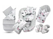 NOWY Zestaw 7w1 Kokon Niemowlęcy + Rożek + Inne Dodatki Minky&Bawełna