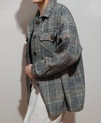 Kurtka koszulowa w kratę"shacket"marki Zeta Otto oversize rozmiar S