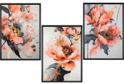 Plakat 30x40cm-kwiaty,pomarańczowe piwonie, szare tło,nowoczesne