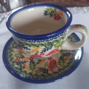 BOLESŁAWIEC UNIKAT Filiżanka +spodek 