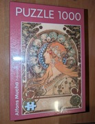 Puzzle Art 1000 Alfons Mucha „Zodiak” + dwie szkatułki drewniane