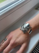 Zestaw Biker/Gothic: Masywna Bransoleta+Sygnet Czaszka