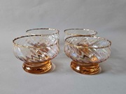 Pucharki Deserowe Szkło Iryzowane PRL