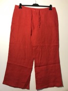 Czerwone 100% lniane spodnie z szerokimi nogawkami Atmosphere rozm 2XL - 44
