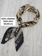 Elegancka chusta jedwabna 90x90 cm 100% JEDWAB 