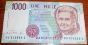 1000 Lirów Włochy z 1990  Maria Montessori  - obiegowy