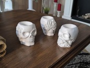 Czaszki ozdobne ghost świecznik osłonka doniczka pojemnik gipsowe 