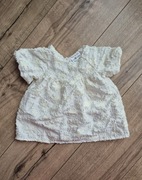 So Cute sukienka niemowlęca biała kwiatki 3D chrzest krótki rękaw 68 