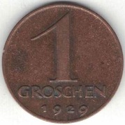 Austria 1 groschen 1929 - 17 mm - nr 3