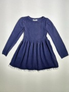 Sukienka dzianinowa z długim rękawem ciepła elegancka 122 128 wełna