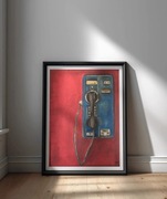 Plakat A3 telefon stacjonarny vintage 