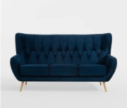 Sofa uszak 3-osobowa ciemnoniebieska KELSO