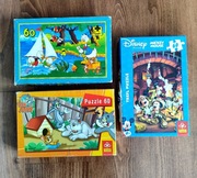 Puzzle dla dzieci pięć zestawów bajki