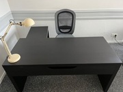 IKEA MALM Biurko z wysuwanym panelem, czarne 151x65cm