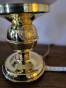 Lampka stołowa, metal i szkło, vintage