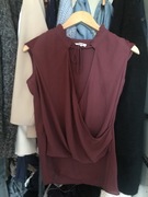 bordowa jedwabna bluzka helmut lang 