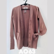 Sweter rozpinany kardigan S/36 brązowy beżowy kawa z mlekiem A063