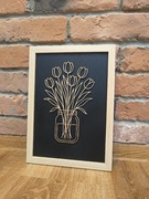 Dekoracja ze sklejki A4 – Tulipany w słoiku | Rękodzieło z ramką