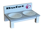 Ceramiczne miski dla kota 2 x 14 cm / 250 ml - Biały + Twój nadruk