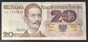 Banknot - 20 zł. R.Traugutt seria AE,1982r