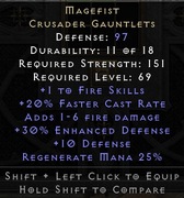 Diablo 2 R magefist 30ED max upg nonladder PC