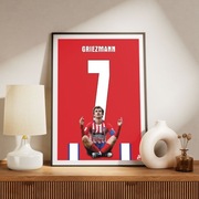 Antoine Griezmann obraz, plakat A3, koszulka Atletico Madryt