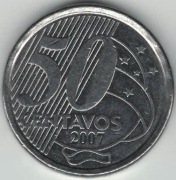 Brazylia 50 centavo centavos 2007 - 23 mm - nr 1