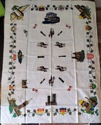 Nieużywany obrus lniany Krosnolen 127 x 173 cm - motyw Kanada PRL