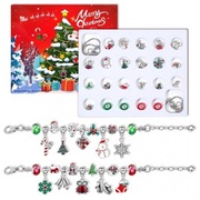 Kalendarz adwentowy zestaw biżuterii dla dziewczynki bransoletka zawieszki