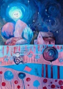Obraz olejny autorski "Senny mrok II" 50x70cm
