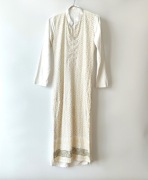 Długa tunika indyjska S 36 biała boho hippie etno 